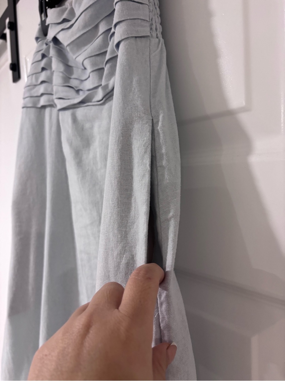 Caroline Constas Light Blue Maxi Dress with Pleated Waistband - Picture 2 of 9